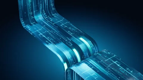 Abstract Data Stream Digital Background 3D Render Stock Footage 327715370
