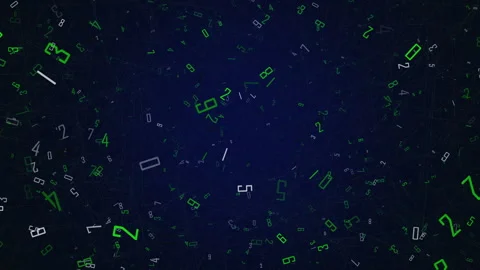 Abstract Data Stream Floating Numbers In Dark Blue Background Stockbeeldmateriaal 320527297