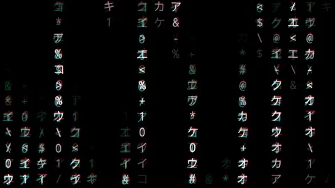 Abstract Data Stream Glitch Background Видео 344663760