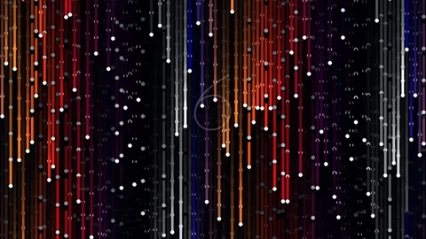 Abstract Data Stream Visualization: Glowing Vertical Particle Lines on Dark.. Stock Footage 342094650
