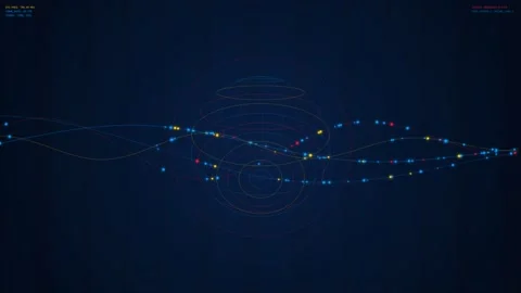 Abstract data streams flow through digital sphere graphic for science techn.. Stock-Footage 341733780