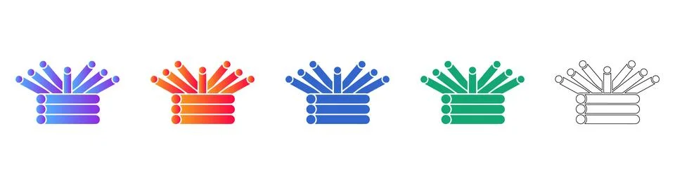 Abstract Data Structure Connection Icons Stock Illustration