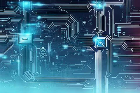 Abstract data technology background with a network grid and particles conne.. Stock Photos