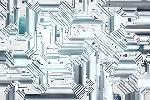 Abstract data technology background with a network grid and particles conne.. Foto stock