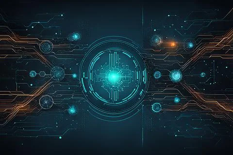 Abstract data technology background with a network grid and particles conne.. Stock Photos