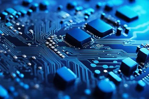 Abstract data technology background with a network grid and particles conne.. Foto stock