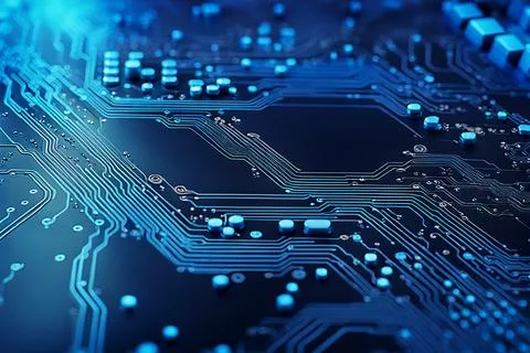 Abstract data technology background with a network grid and particles conne.. Foto stock