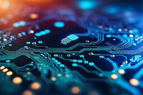 Abstract data technology background with a network grid and particles conne.. Stock Photos