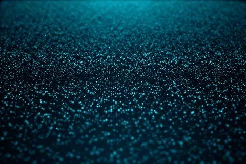 Abstract data technology. Digital landscape with particles, dots. Cyberspace Stock Illustration