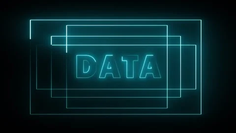 Abstract DATA Text Microchip with Glowing Light Lines Stock Footage 331275689