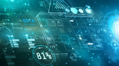 Abstract data in a virtual 3D space Stock Footage 188870754