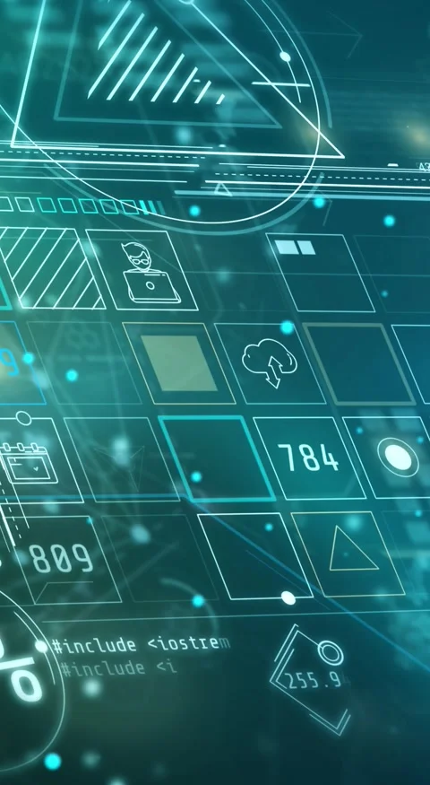 Abstract data in a virtual 3D space Stock Footage 250766745