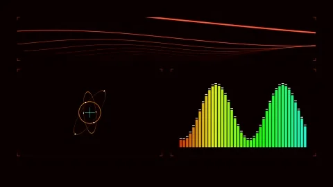 Abstract data visualization animation with audio waveform Stock-Footage 346470364