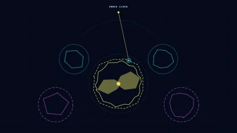 Abstract data visualization animation with futuristic UI hud elements Stock Footage 345344593
