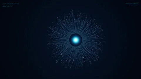 Abstract data visualization of artificial intelligence node network on dark.. Video stock 342549612