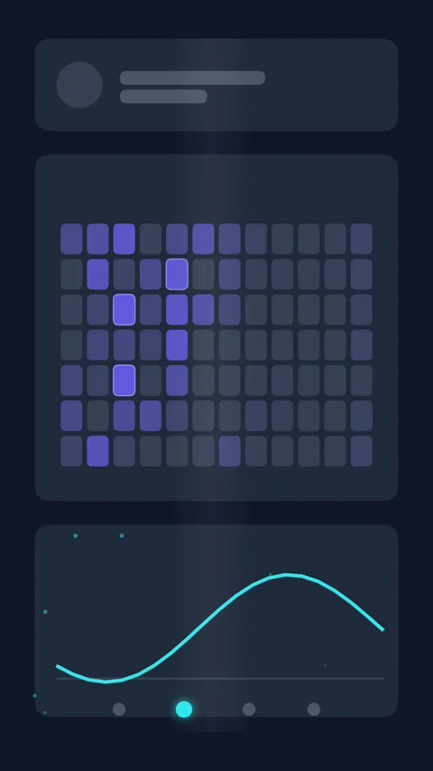 Abstract data visualization background with glowing grid and curved line gr.. Video stock 344933659