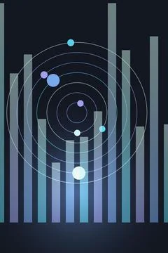 Abstract Data Visualization with Circular Elements Stock Photos