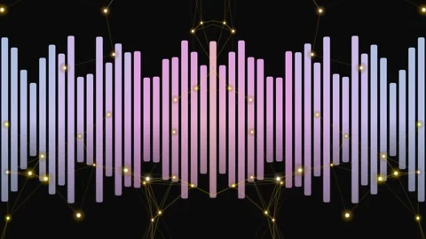 Abstract Data Visualization with Connected Nodes and Gradient Bars Stock Footage 332200844