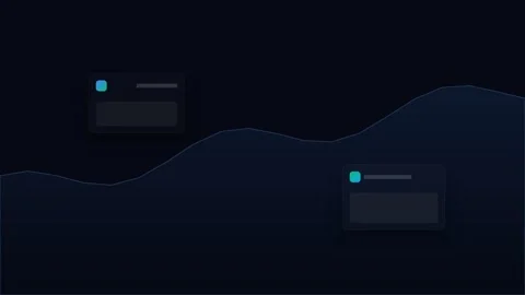 Abstract data visualization with floating interface elements on dark backgrou 库存影片 338310759