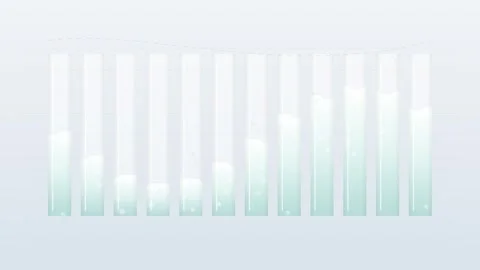 Abstract Data Visualization: Flowing Bars Chart with Bubbles Stock Footage 346660367