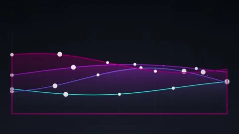 Abstract Data Visualization with Flowing Lines and Dots, Futuristic Tech Ba.. Stock Footage 346661181