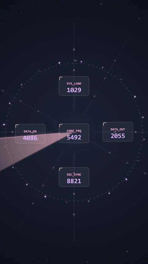 Abstract Data Visualization: Futuristic Network Analysis and Information Flow Stock-Footage 348813699
