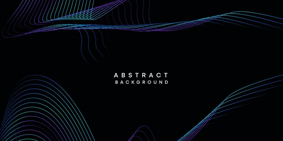 Abstract data visualization geometric dark blue gradient waving lines background Stock Illustration