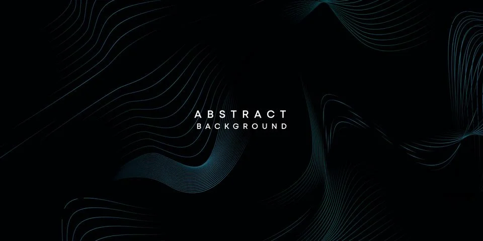 Abstract data visualization geometric dark blue gradient waving lines background Stock Illustration