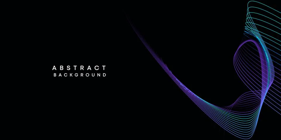 Abstract data visualization geometric dark blue gradient waving lines background イラスト素材