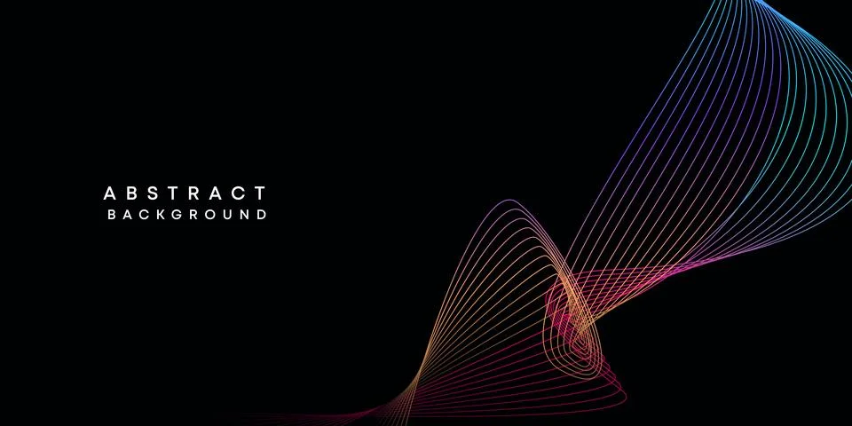 Abstract data visualization geometric dark blue gradient waving lines background Stock Illustration