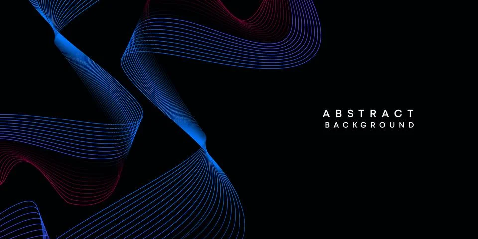 Abstract data visualization geometric dark blue gradient waving lines background Stock Illustration