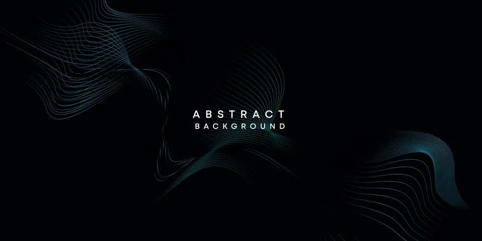 Abstract data visualization geometric dark blue gradient waving lines background Stock Illustration