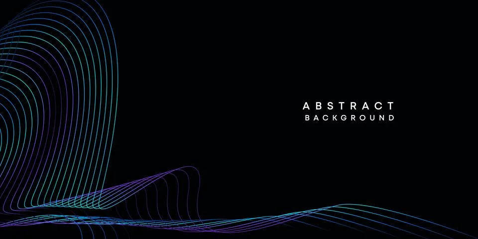 Abstract data visualization geometric dark blue gradient waving lines background Stock Illustration