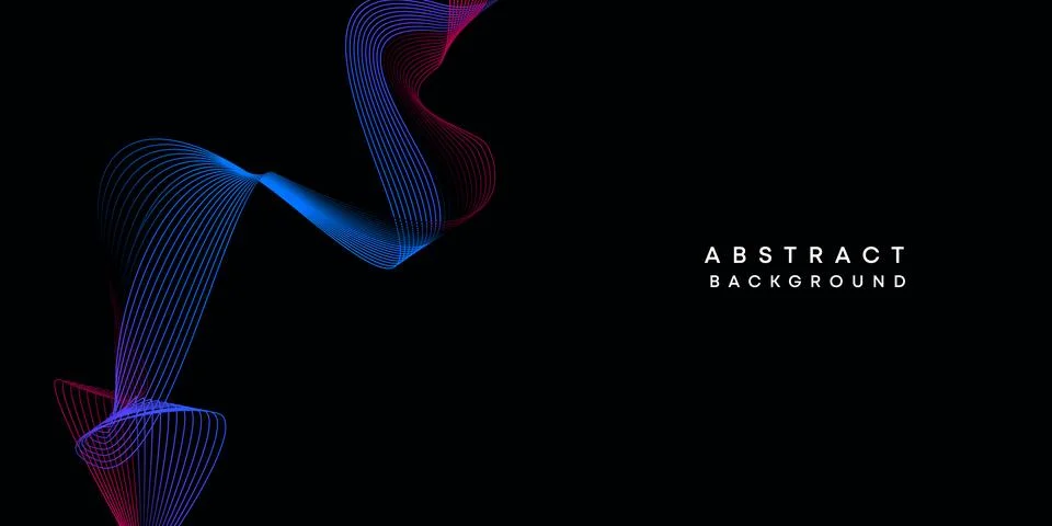 Abstract data visualization geometric dark blue gradient waving lines background Stock Illustration