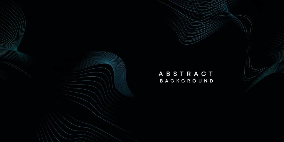 Abstract data visualization geometric dark blue gradient waving lines background Stock Illustration