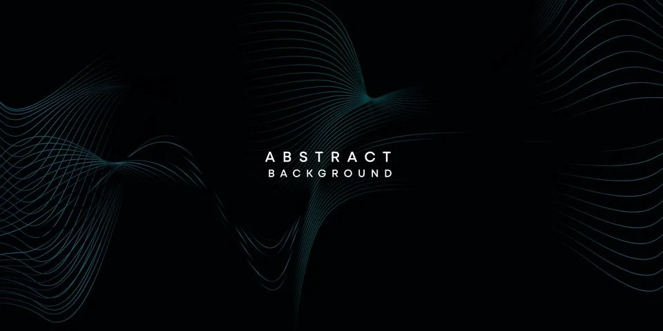 Abstract data visualization geometric dark blue gradient waving lines background Stock Illustration