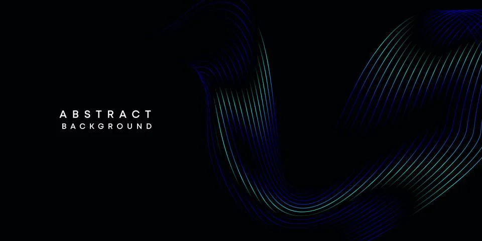 Abstract data visualization geometric dark blue gradient waving lines background Illustrazione stock