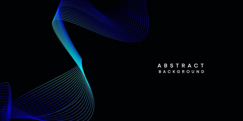 Abstract data visualization geometric dark blue gradient waving lines background Stock Illustration