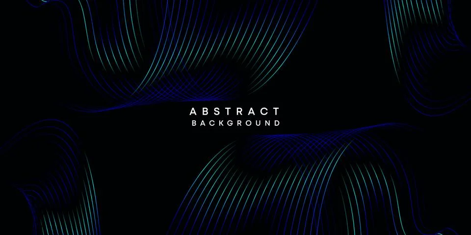Abstract data visualization geometric dark blue gradient waving lines background Stockillustratie