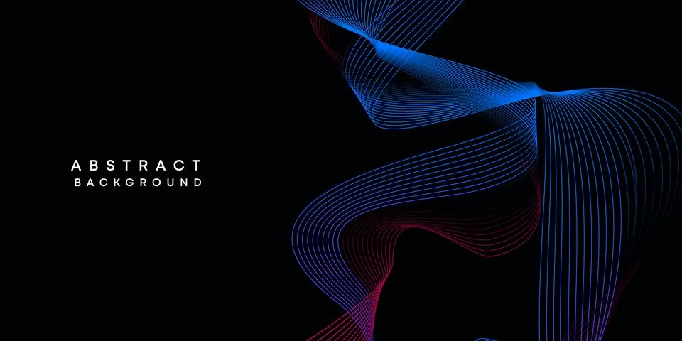Abstract data visualization geometric dark blue gradient waving lines background イラスト素材