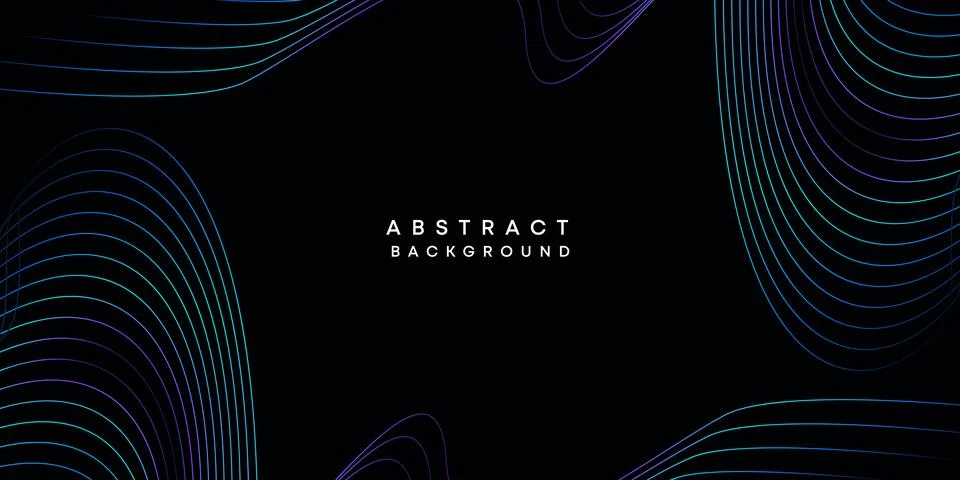Abstract data visualization geometric dark blue gradient waving lines background Illustrazione stock