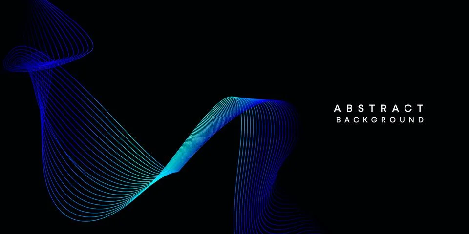 Abstract data visualization geometric dark blue gradient waving lines background Illustrazione stock