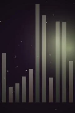 Abstract Data Visualization, Glowing Bar Graph, Dark Background Stock Photos