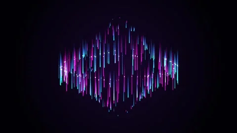 Abstract data visualization of glowing fiber optic lines on dark background 4 Stock Footage 346780407