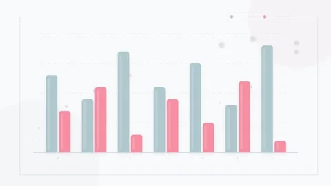 Abstract data visualization graph with points and lines on a light background Stock Footage 346661661