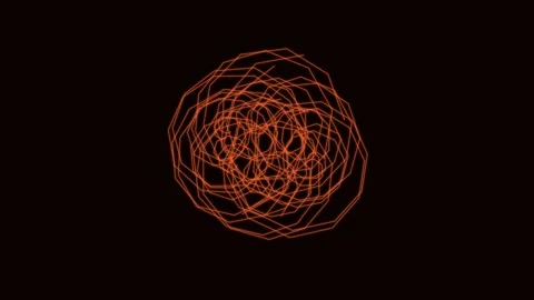 Abstract data visualization lines forming a glowing energy vortex on black .. Stock Footage 336836592