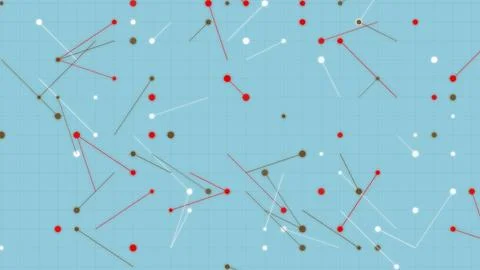 Abstract Data Visualization Network with Connected Red White and Brown Dots.. イラスト素材