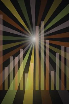 Abstract Data Visualization with Radial Rays Фото