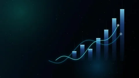 Abstract data visualization representing financial growth and m.. Stock Footage 346085882