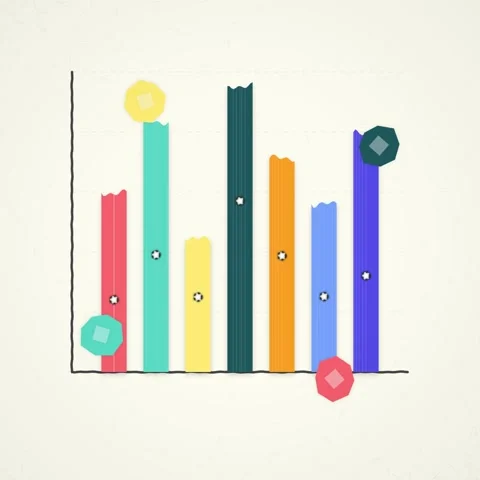 Abstract Data Visualization: Scatter Plot with Colorful Clusters and Geomet.. Stock Footage 346283518